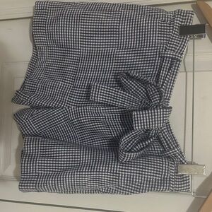 Banana Republic Factory Blue and White Checkered Women Shorts